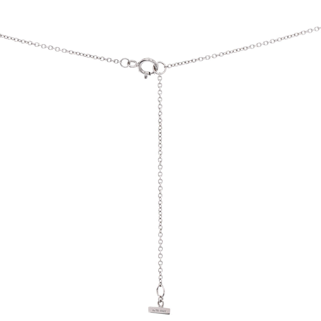 T Circle Pendant Necklace 18K White Gold with Turquoise Small