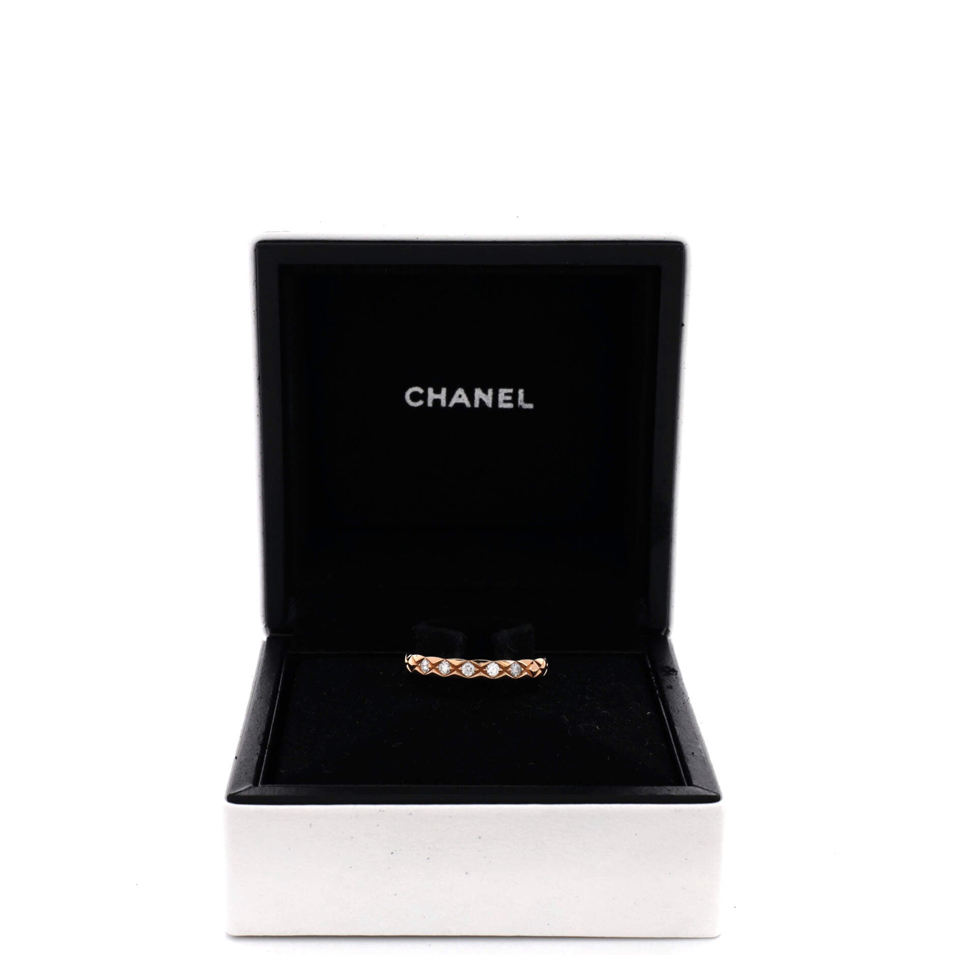 Coco Crush Ring 18K Beige Gold with 5 Diamonds Mini