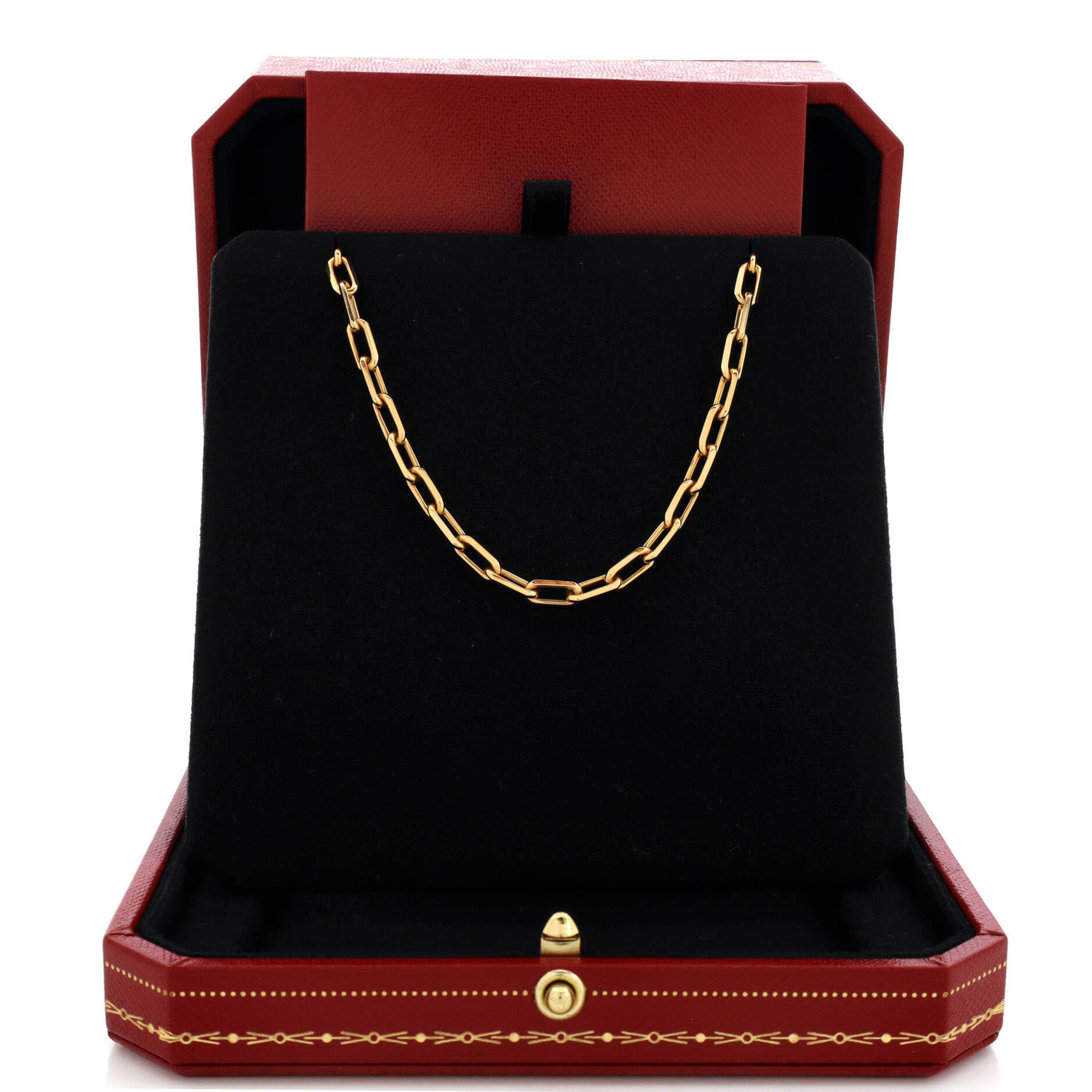 Santos de Cartier Chain Necklace 18K Yellow Gold Small