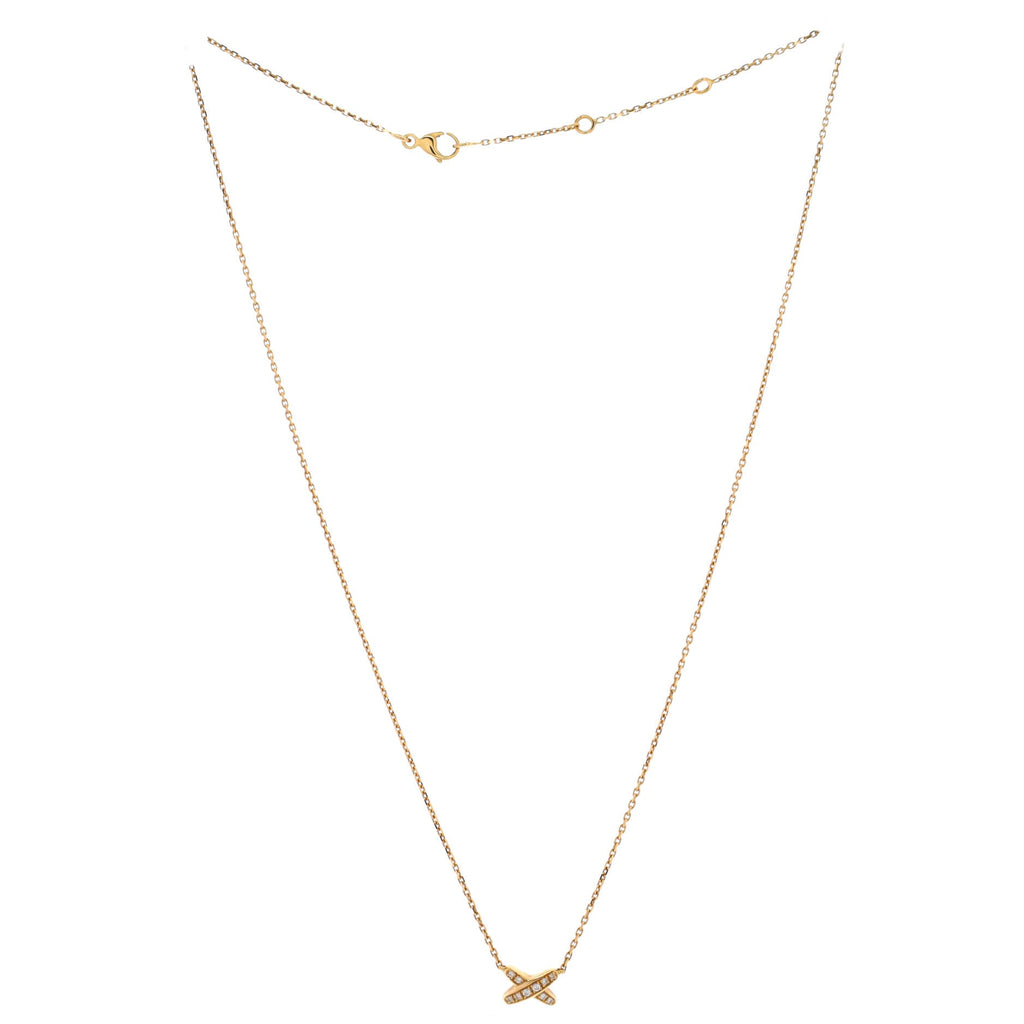 Jeux de Liens Pendant Necklace 18K Yellow Gold with Diamonds Small