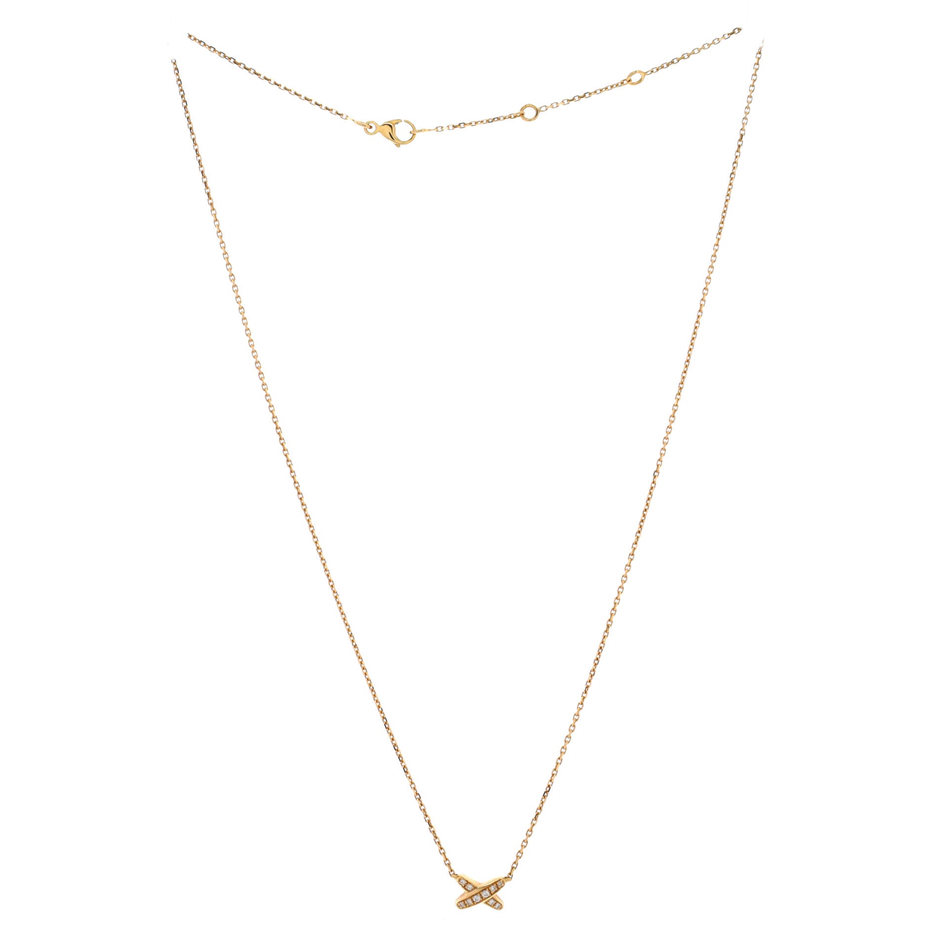 Jeux de Liens Pendant Necklace 18K Yellow Gold with Diamonds Small
