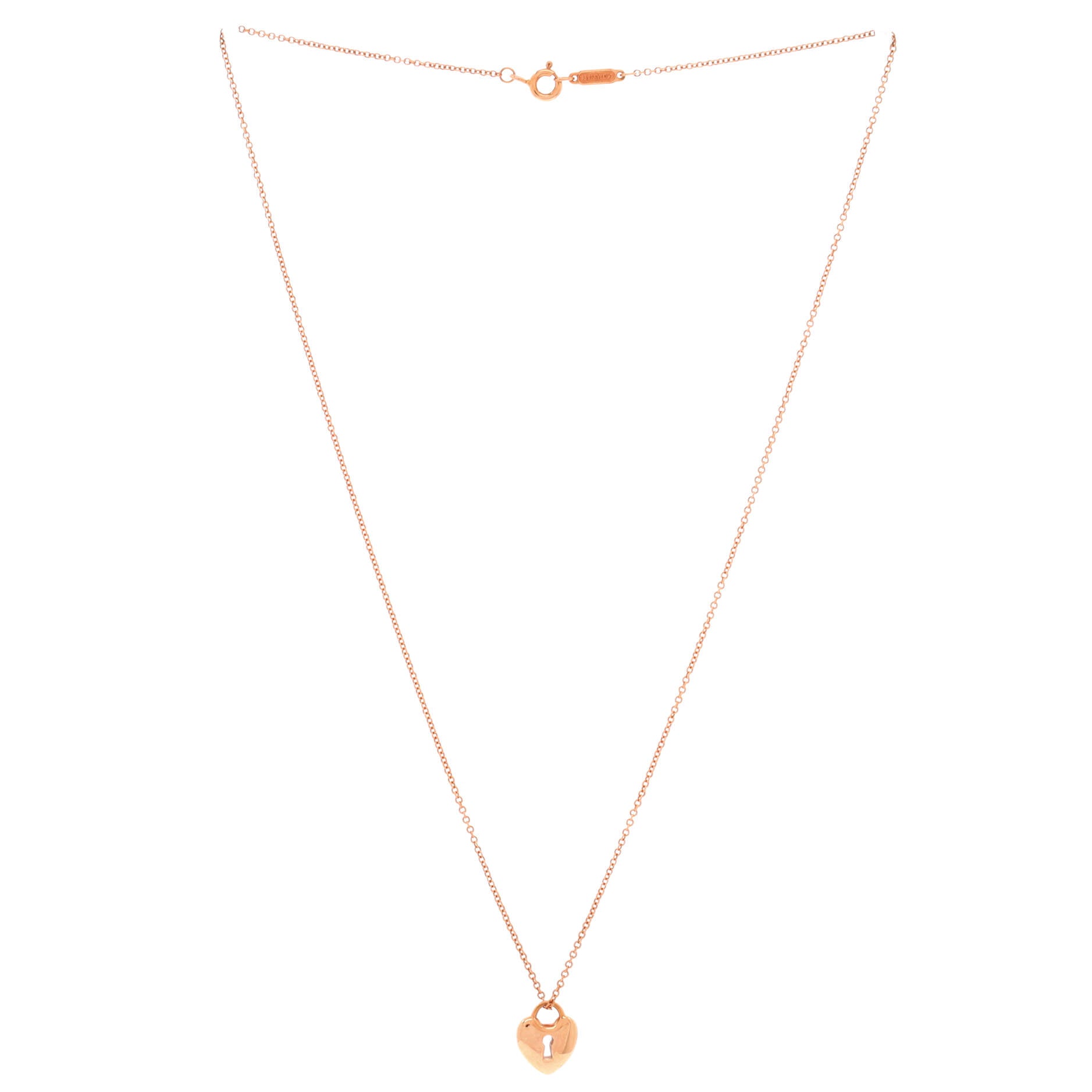 Heart Lock Pendant Necklace 18K Rose Gold