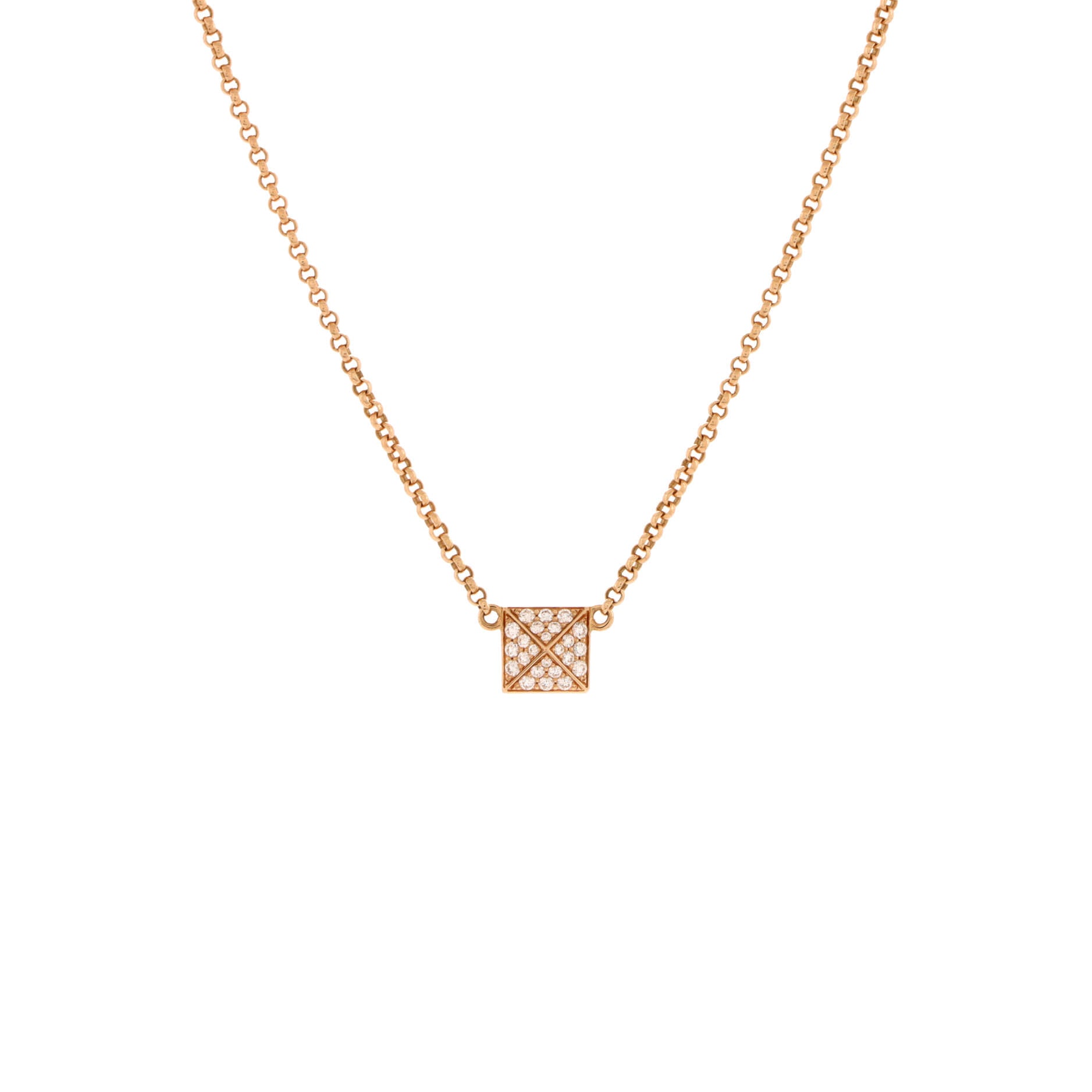 Clou d'H Pendant Necklace 18K Rose Gold with Diamonds Small