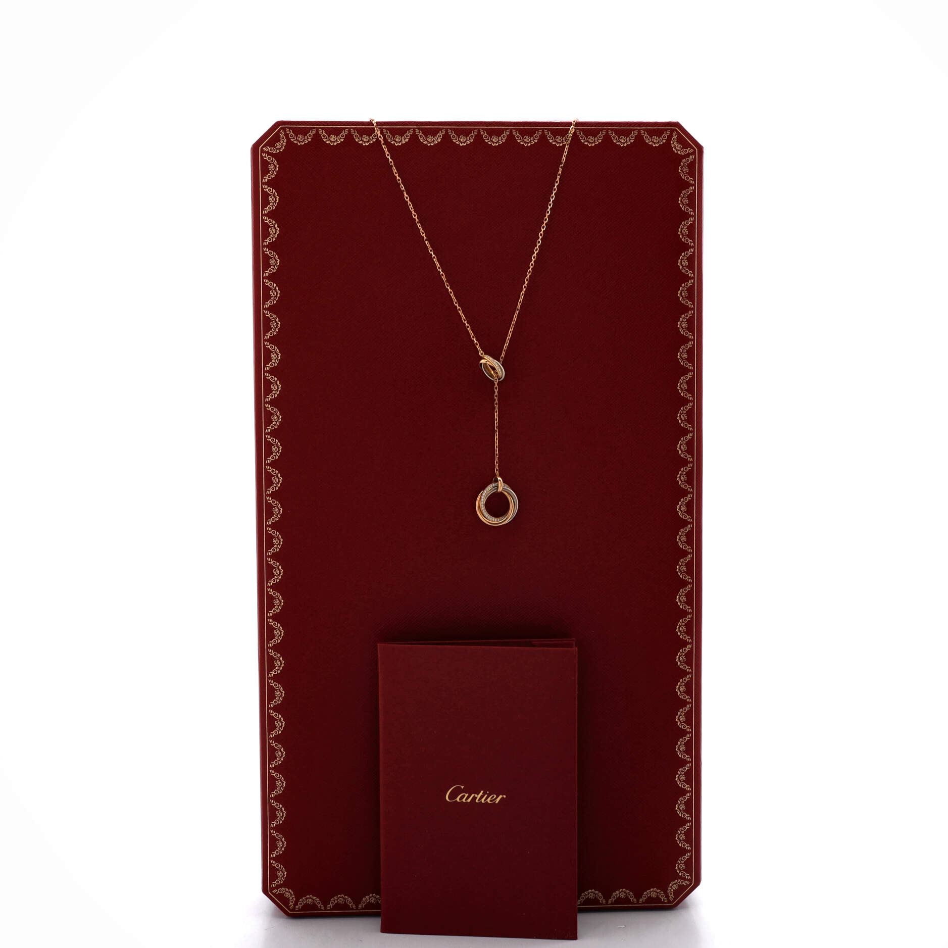 Trinity Lariat Necklace 18K Tricolor Gold with Diamonds