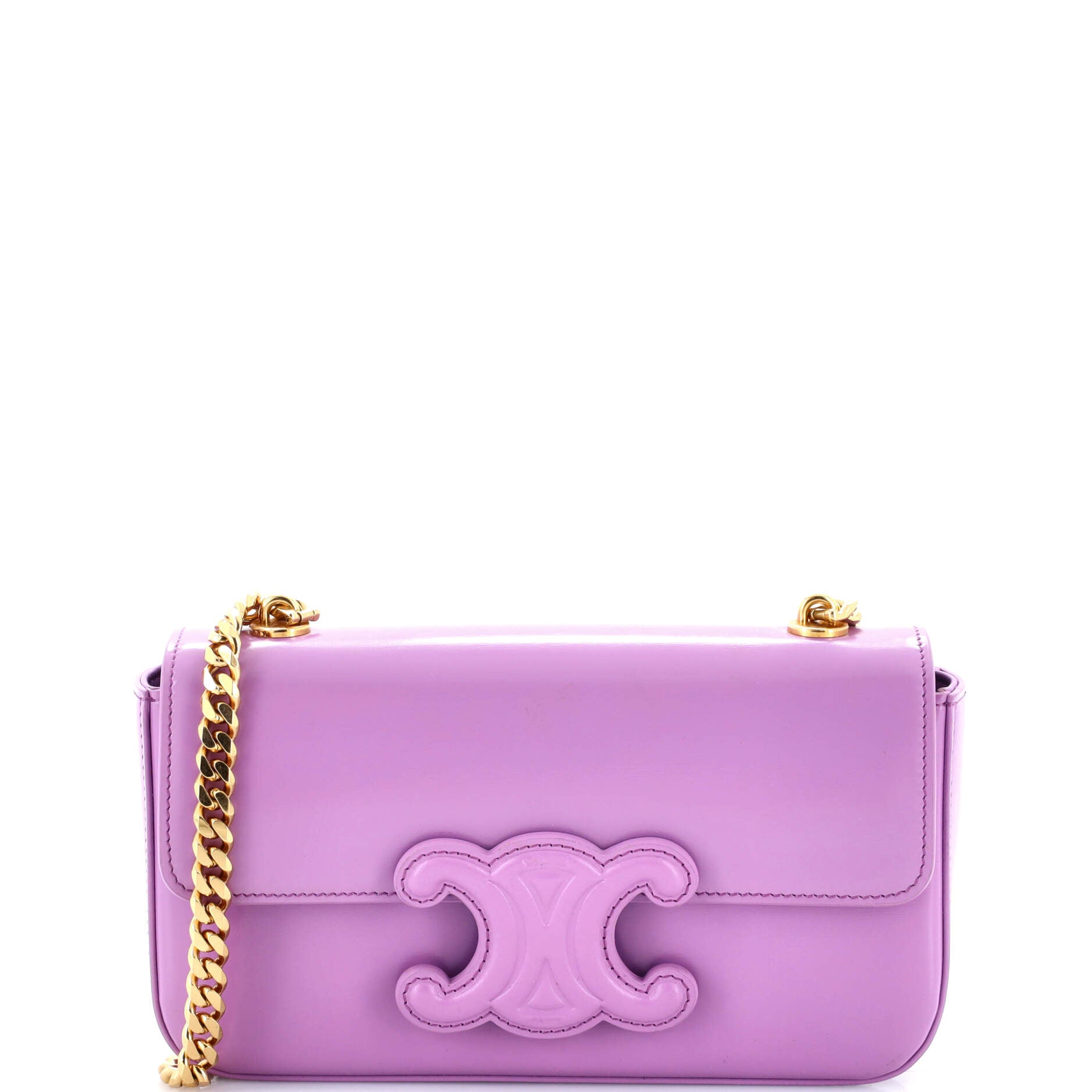 Triomphe Chain Shoulder Bag Leather Medium