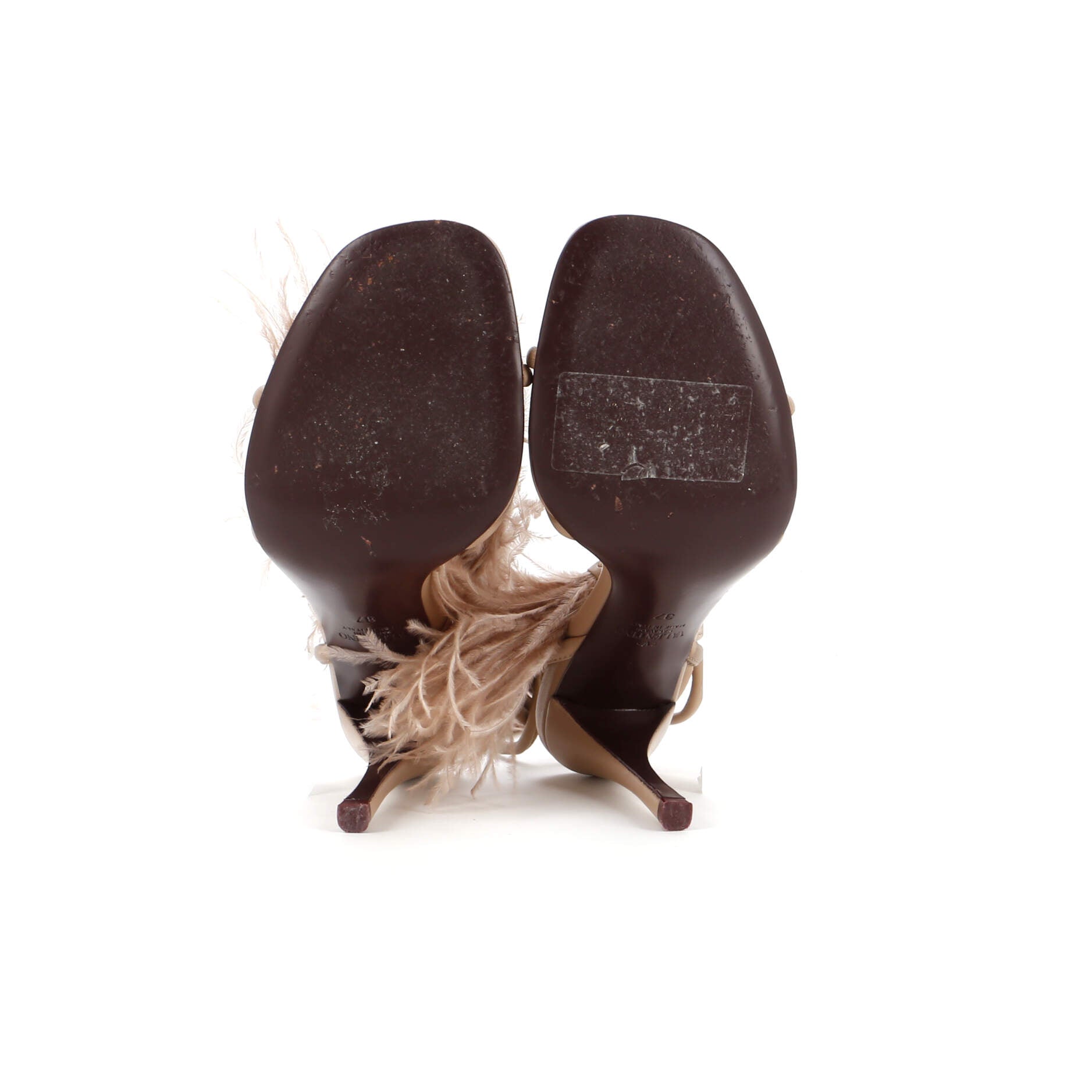 Women's Upflair Heeled Sandals Leather with Feathers