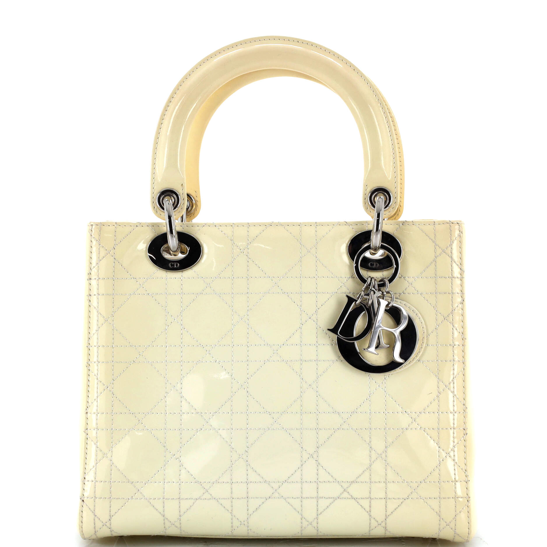 Lady Dior Bag Cannage Quilt Patent Medium