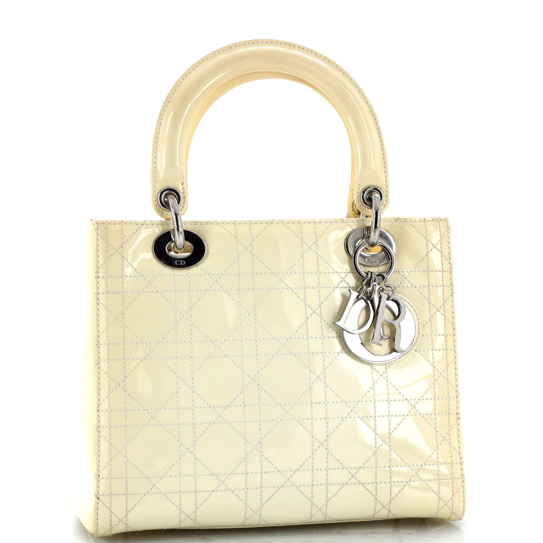 Lady Dior Bag Cannage Quilt Patent Medium