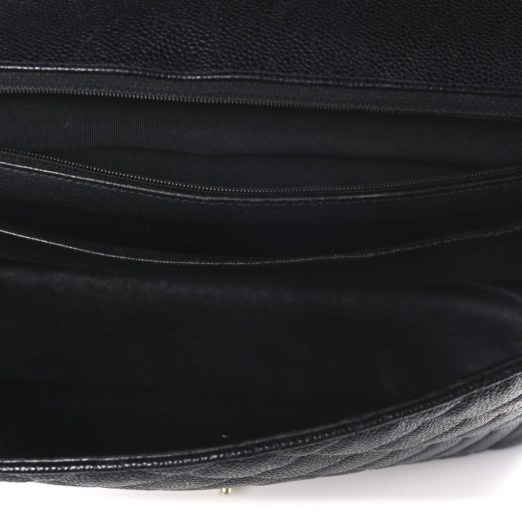 Caviar Quilted Maxi Single Flap Black