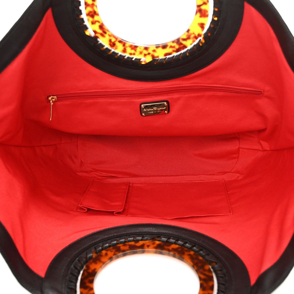 Straw Maia Gancini Rascello Tote Black