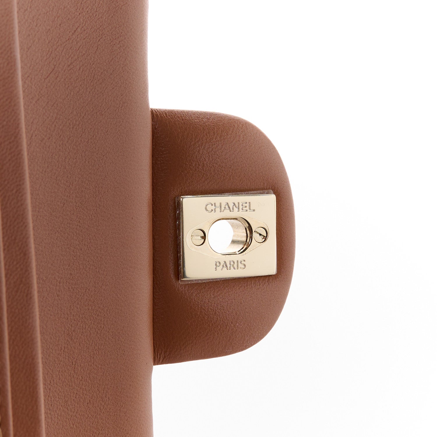 Lambskin Quilted Small Double Flap Brown