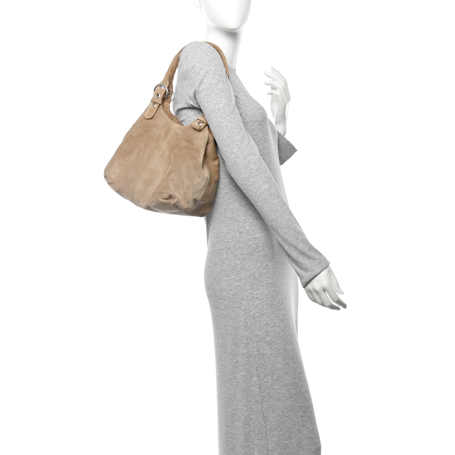 Suede Scamosciato Shopping Tote Sabbia