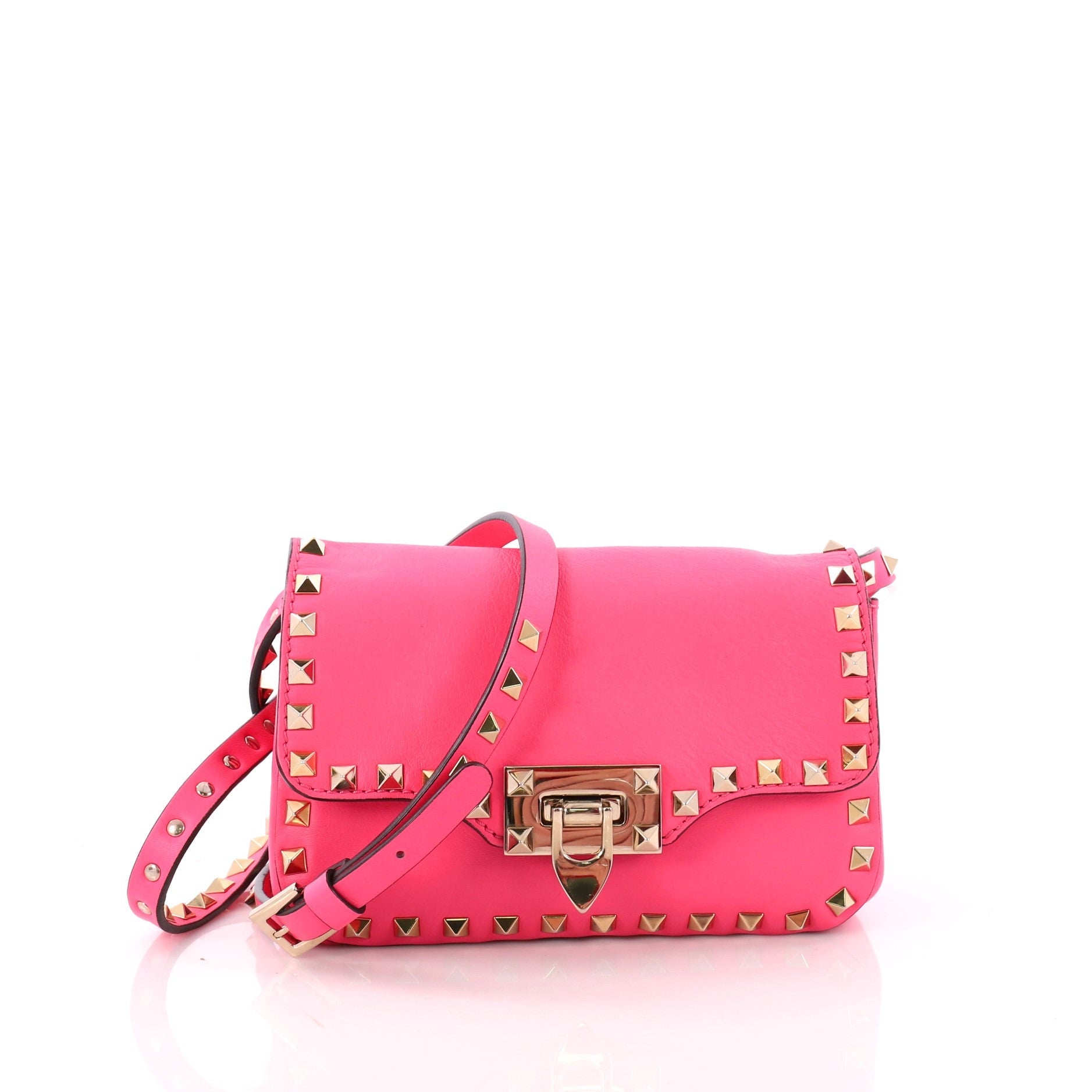 Rockstud Flip Lock Flap Bag Leather Mini