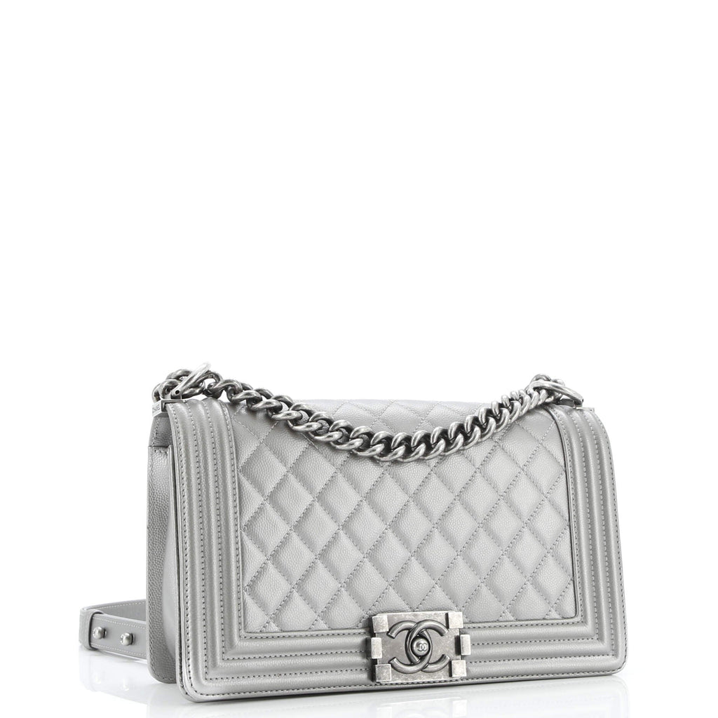 Boy Flap Bag Quilted Caviar Old Medium