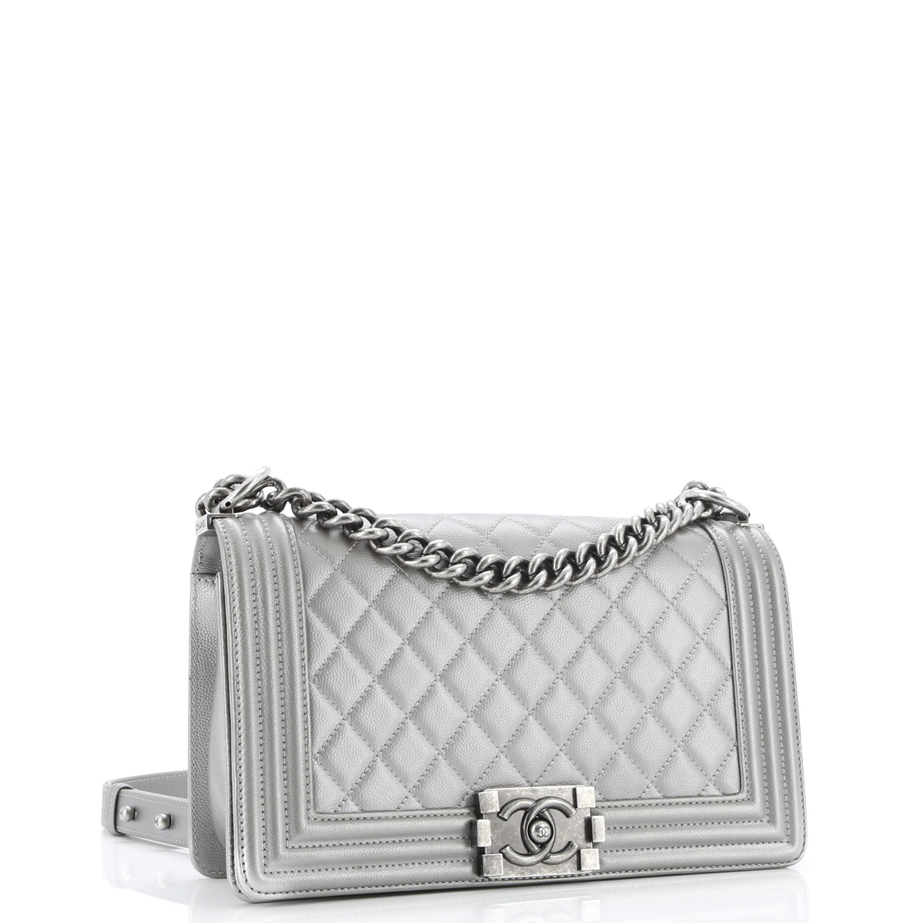 Boy Flap Bag Quilted Caviar Old Medium