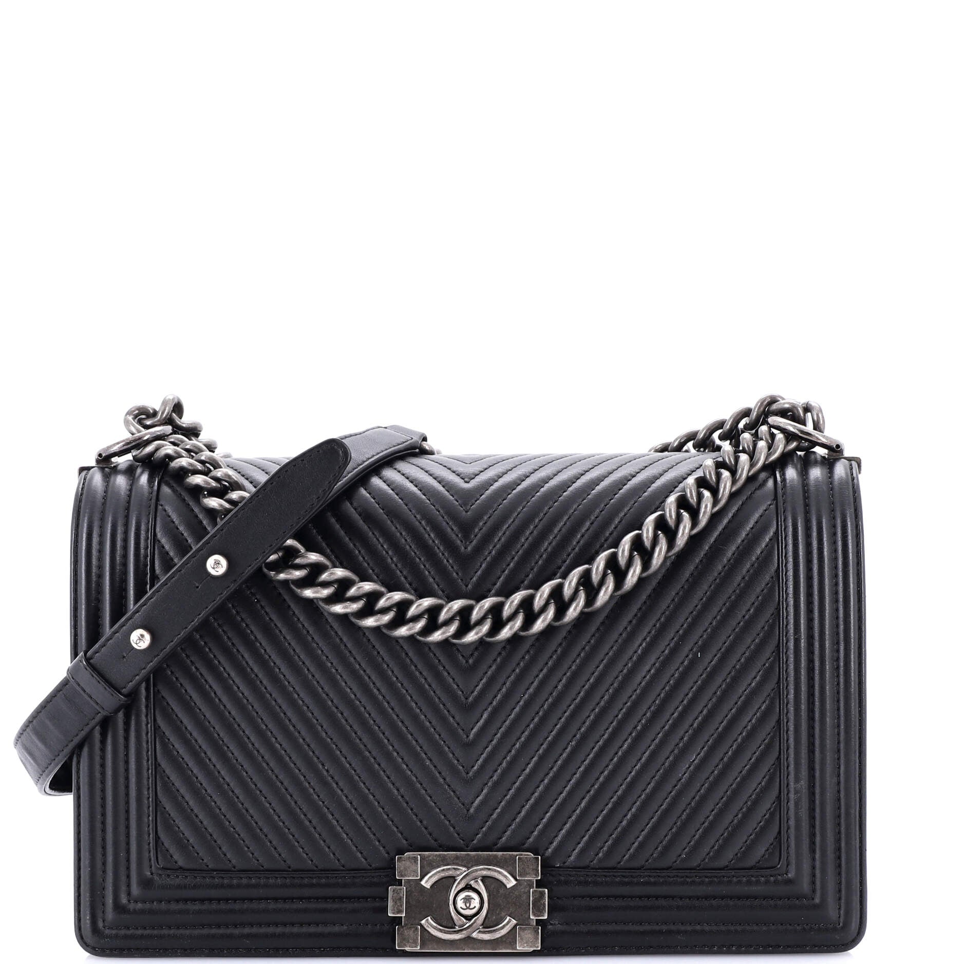 Boy Flap Bag Chevron Calfskin New Medium