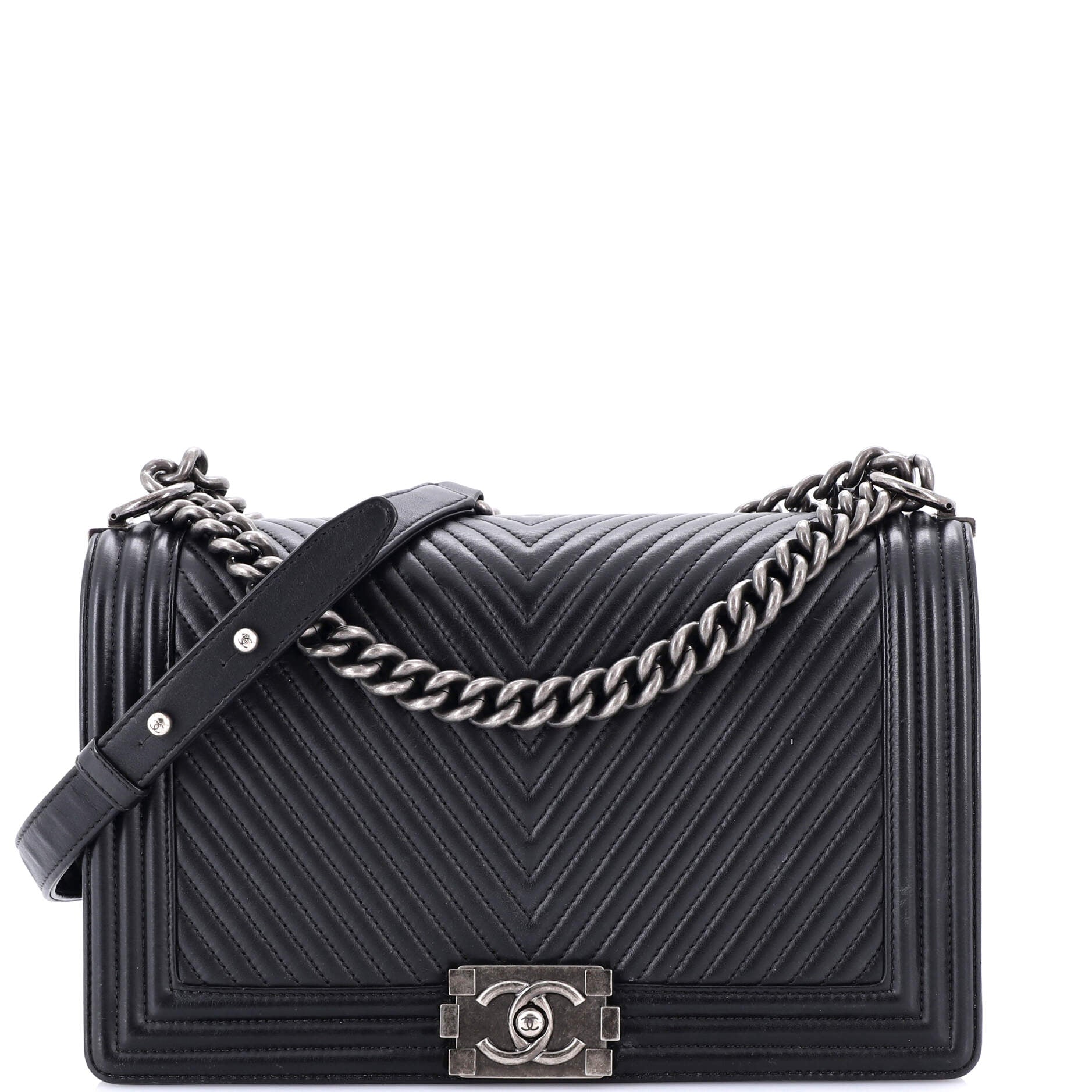 Boy Flap Bag Chevron Calfskin New Medium