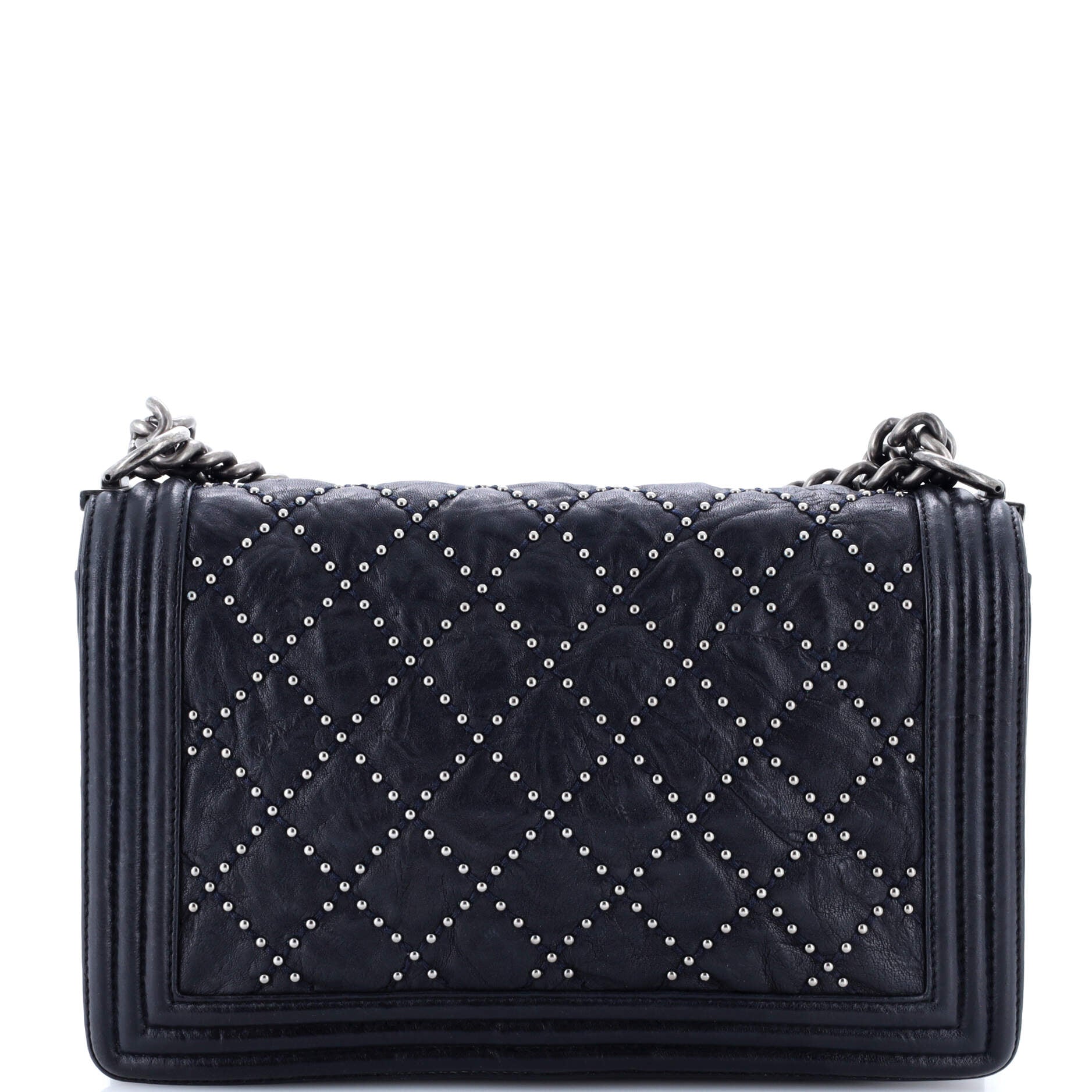 Boy Flap Bag Studded Quilted Distressed Calfskin Old Medium