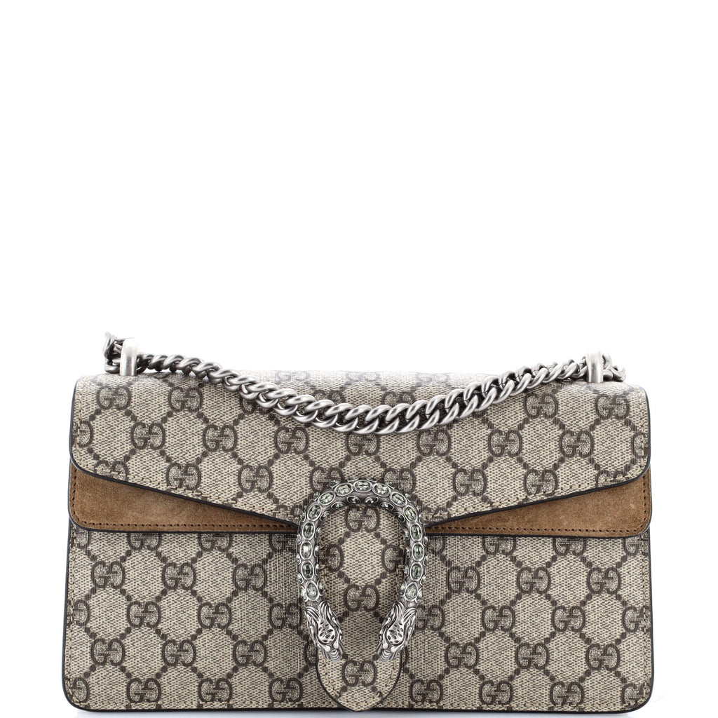 Dionysus Bag GG Coated Canvas with Crystal Embellished Metal Small