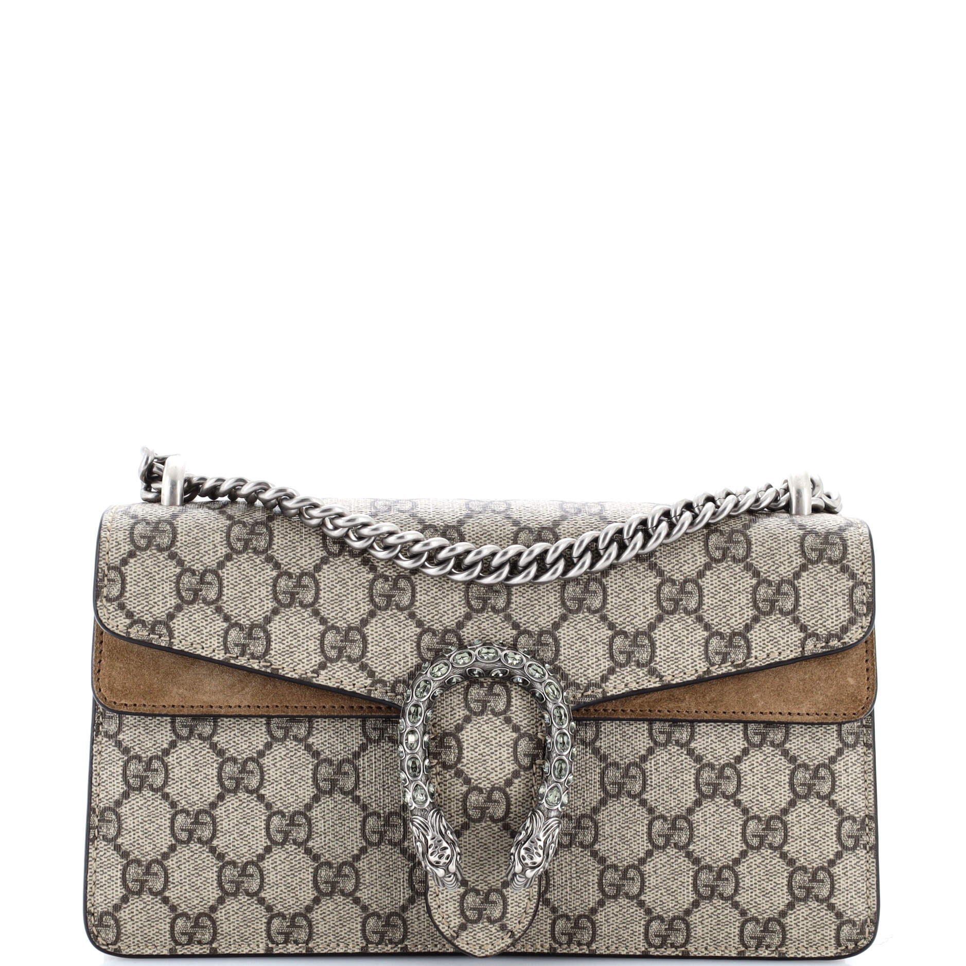Dionysus Bag GG Coated Canvas with Crystal Embellished Metal Small