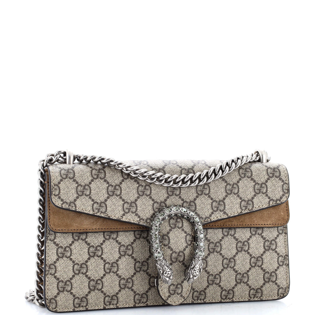 Dionysus Bag GG Coated Canvas with Crystal Embellished Metal Small