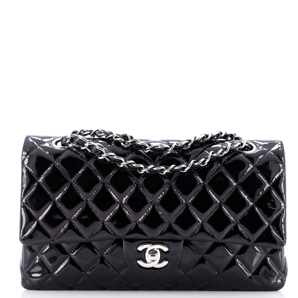 Vintage Classic Double Flap Bag Quilted Patent Medium