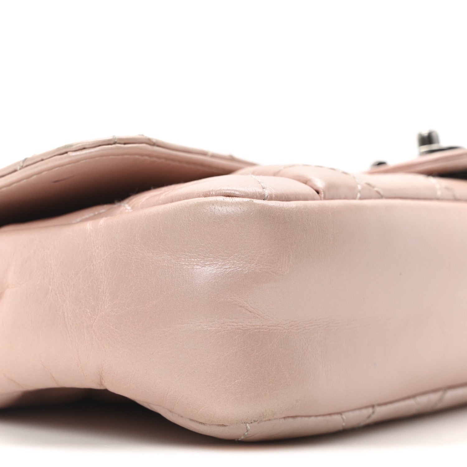 Glazed Calfskin Quilted Coco Pleats Flap Pink