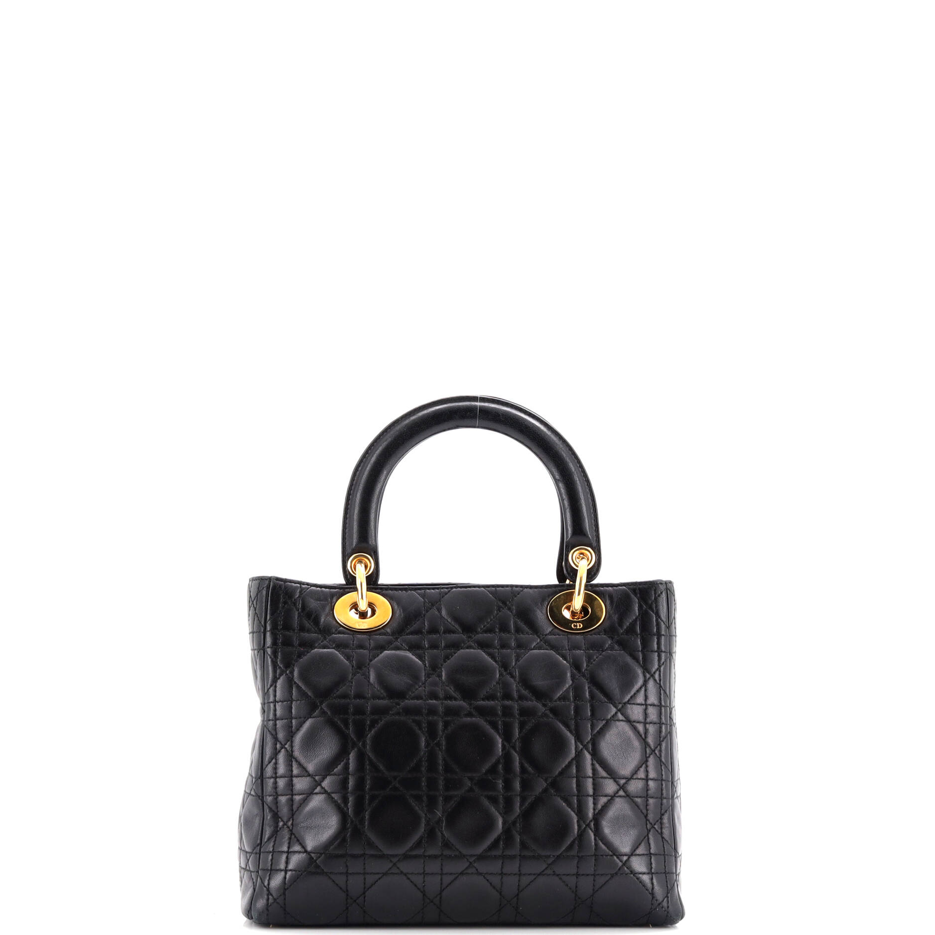 Vintage Lady Dior Bag Cannage Quilt Lambskin Medium