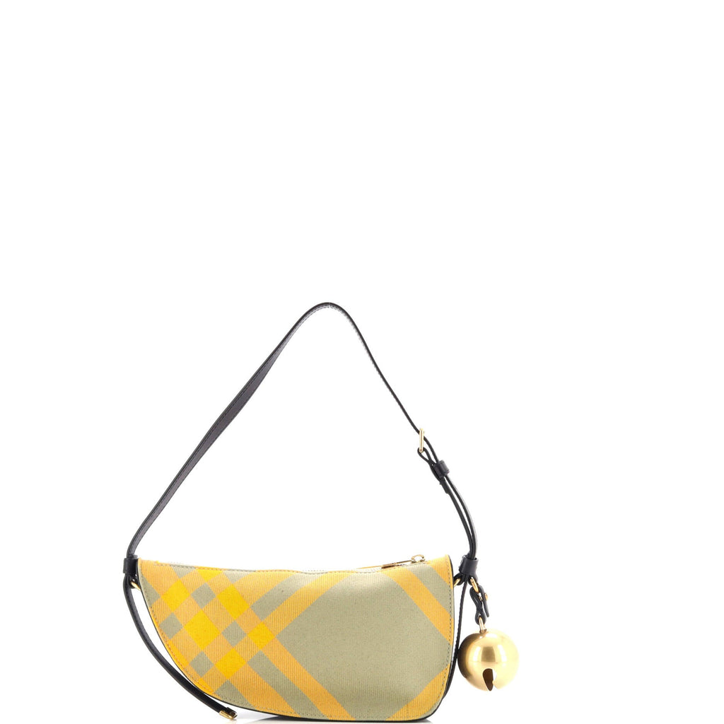 Shield Sling Shoulder Bag Check Canvas and Leather Mini