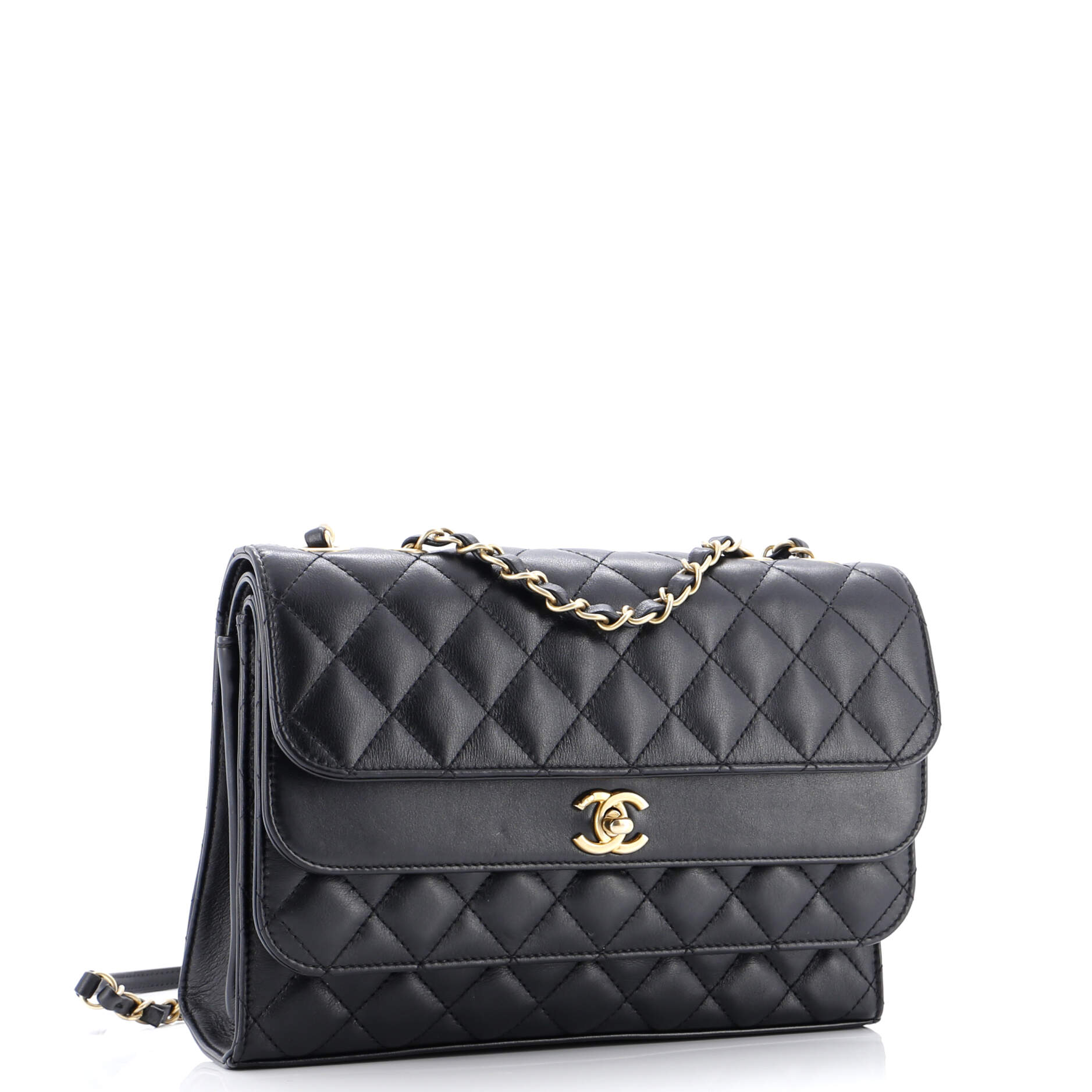 Triple Flap Bag Quilted Calfskin Medium