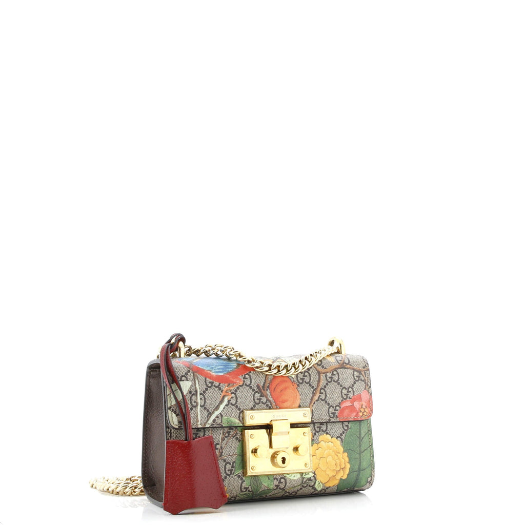 Padlock Shoulder Bag Tian Print GG Coated Canvas Small