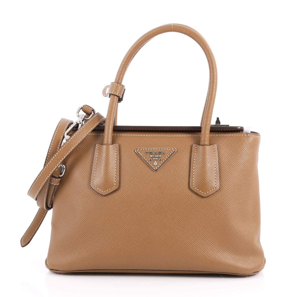 Turnlock Twin Tote Saffiano Leather Mini