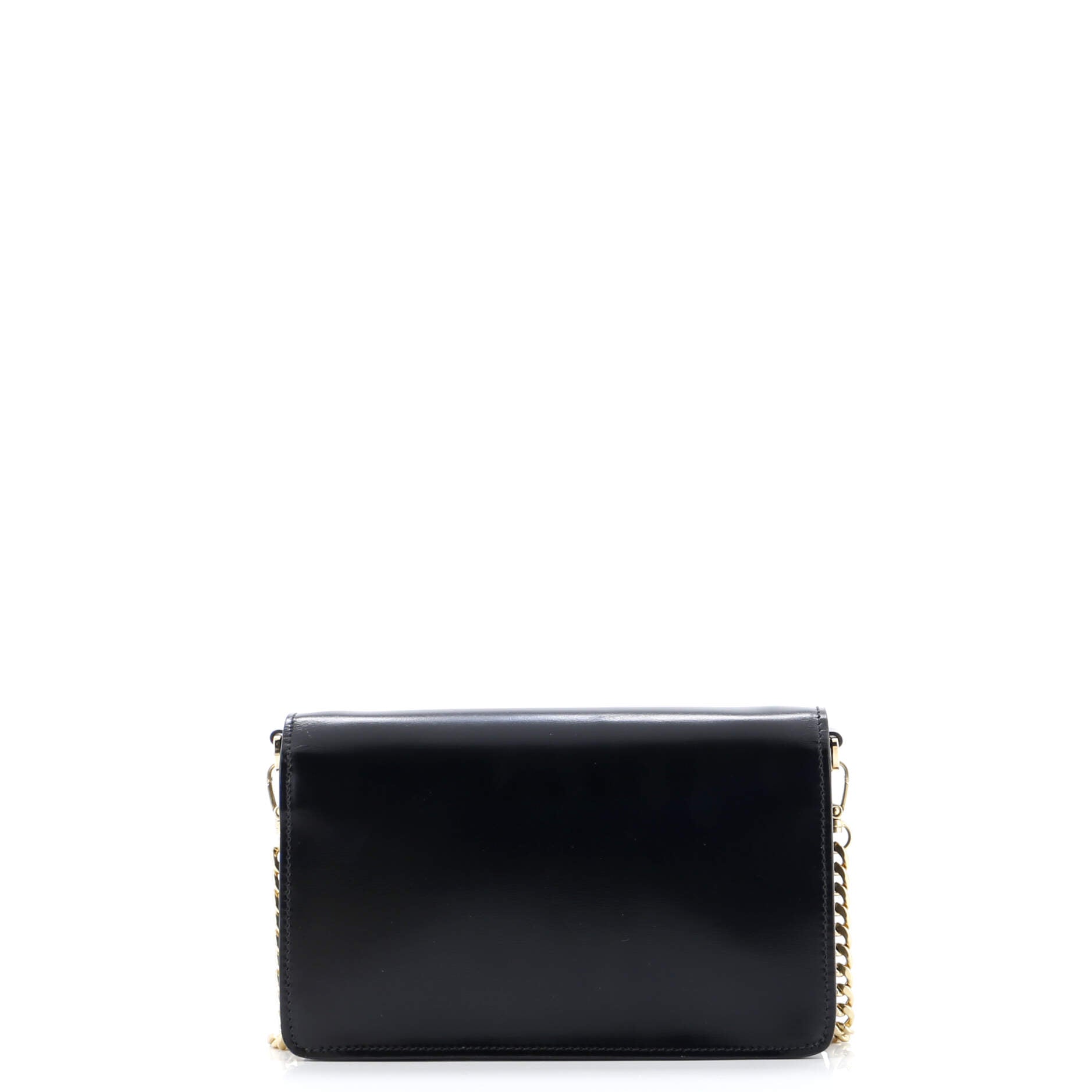Triangle Logo Envelope Chain Crossbody Bag Leather