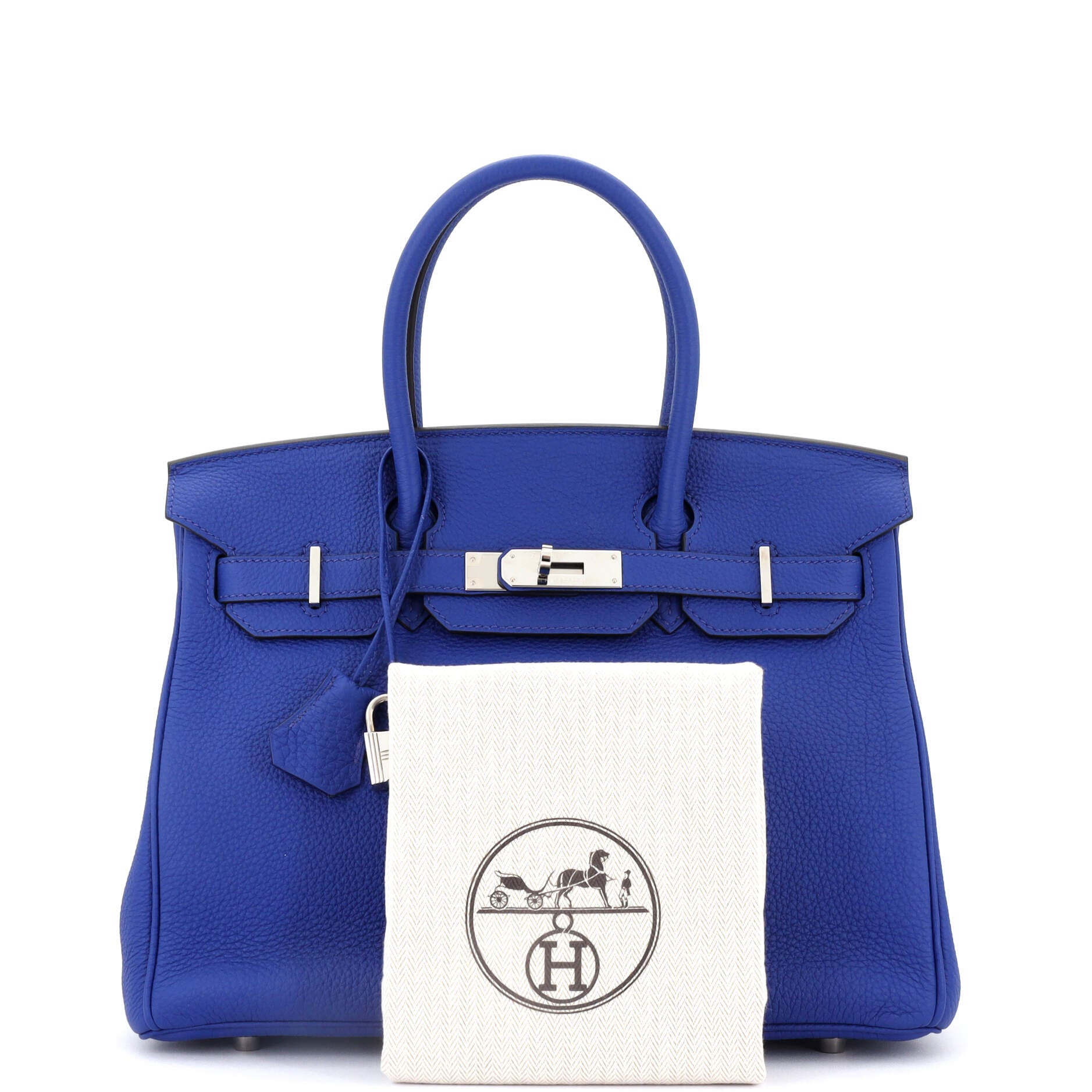 Birkin Handbag Bleu Electrique Togo with Palladium Hardware 30