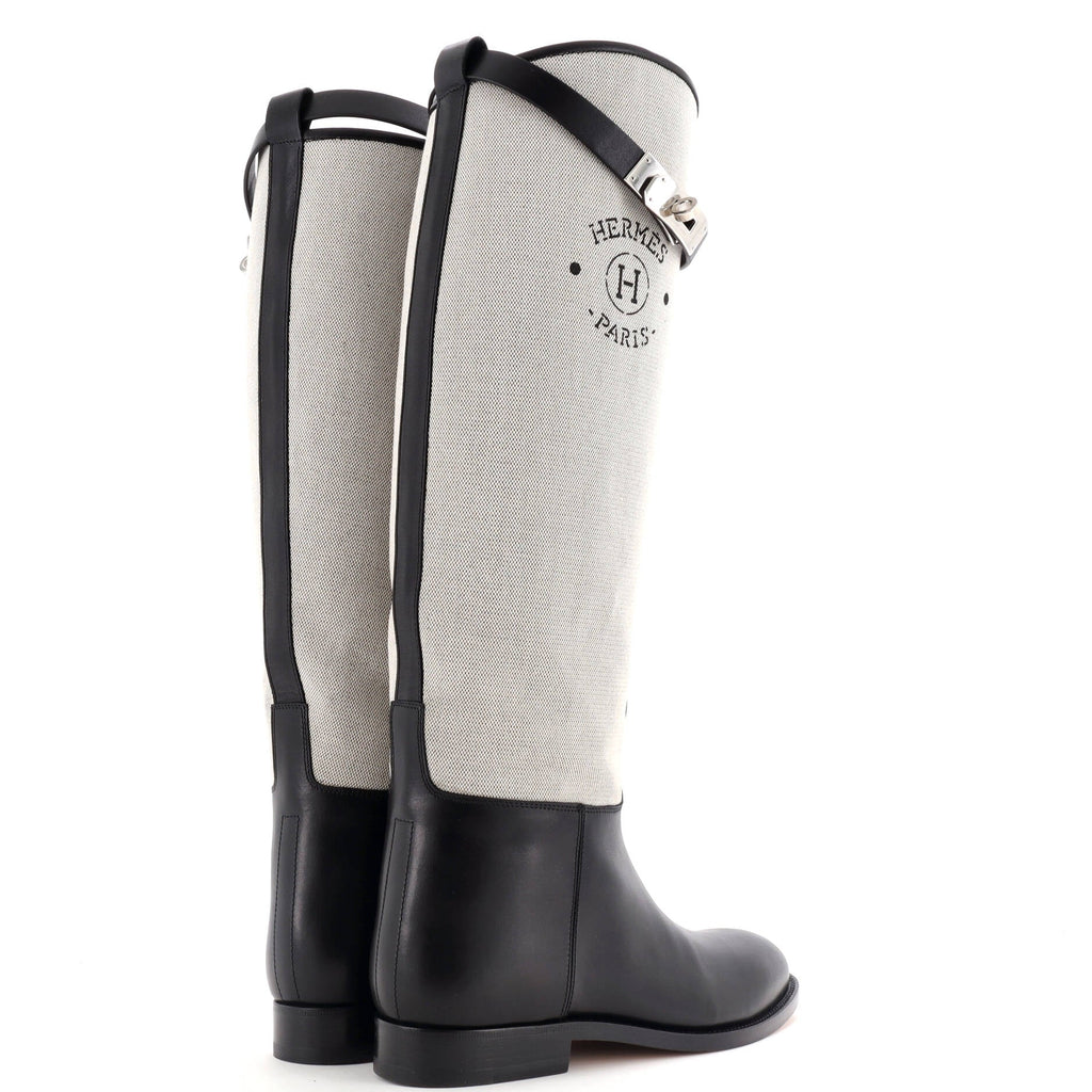 Women's Jumping Boots Printed Toile and Leather