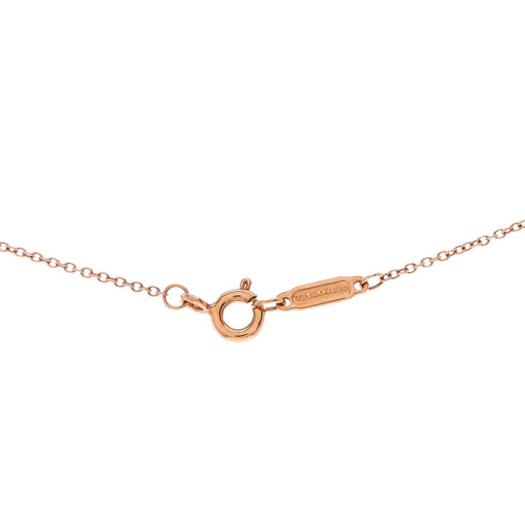 Open Circle Pendant Necklace 18K Rose Gold with Diamonds Mini