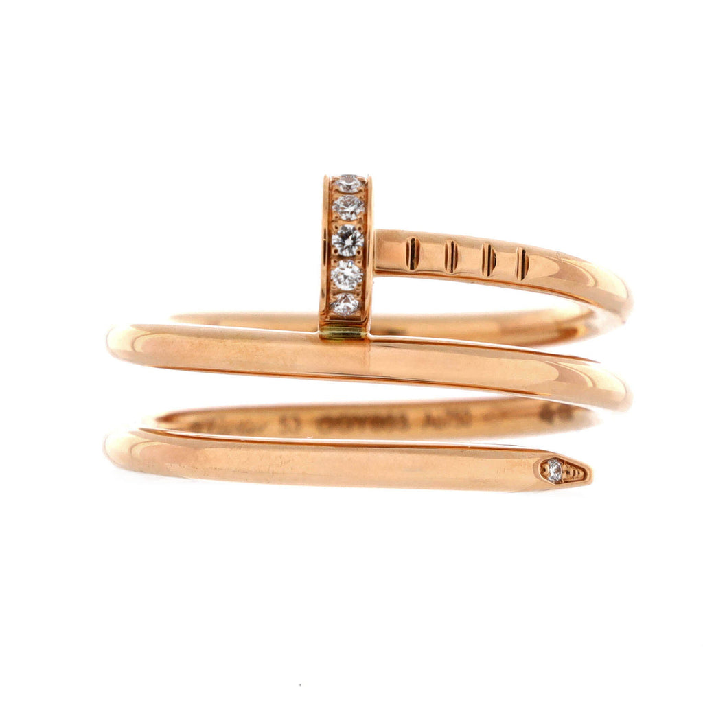 Juste un Clou Double Ring 18K Rose Gold and Diamonds Small