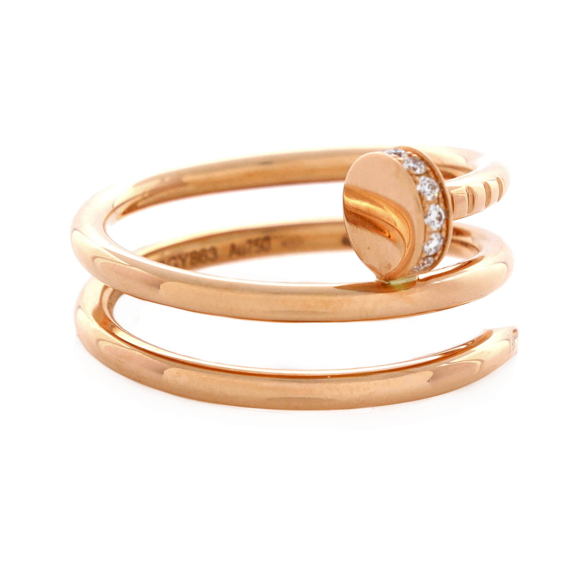 Juste un Clou Double Ring 18K Rose Gold and Diamonds Small