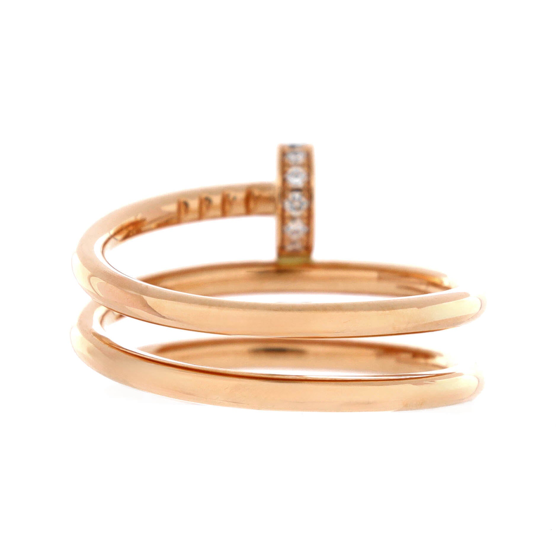 Juste un Clou Double Ring 18K Rose Gold and Diamonds Small