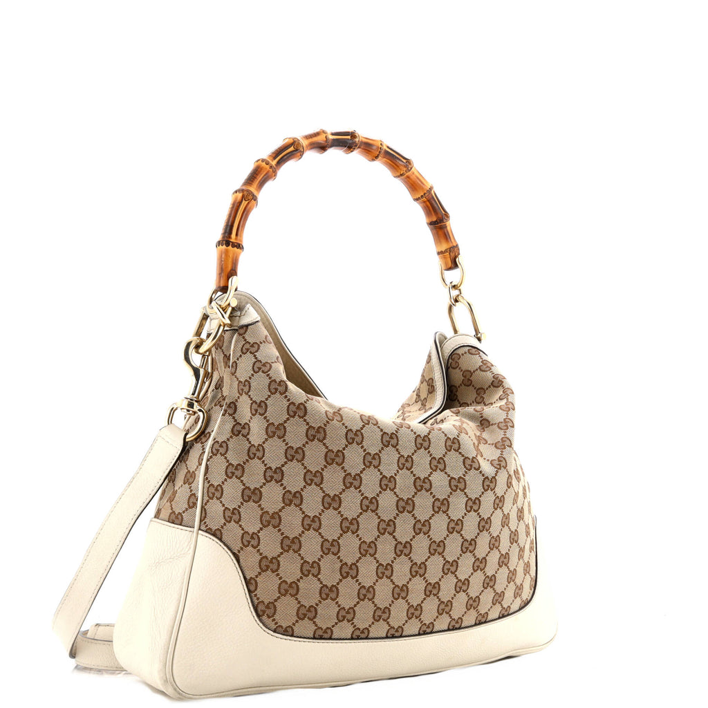 Diana Bamboo Shoulder Bag GG Canvas Medium