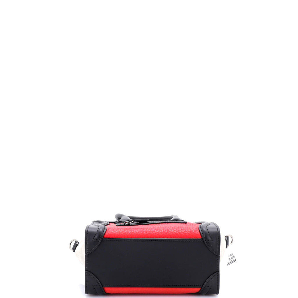 Tricolor Luggage Bag Leather Nano