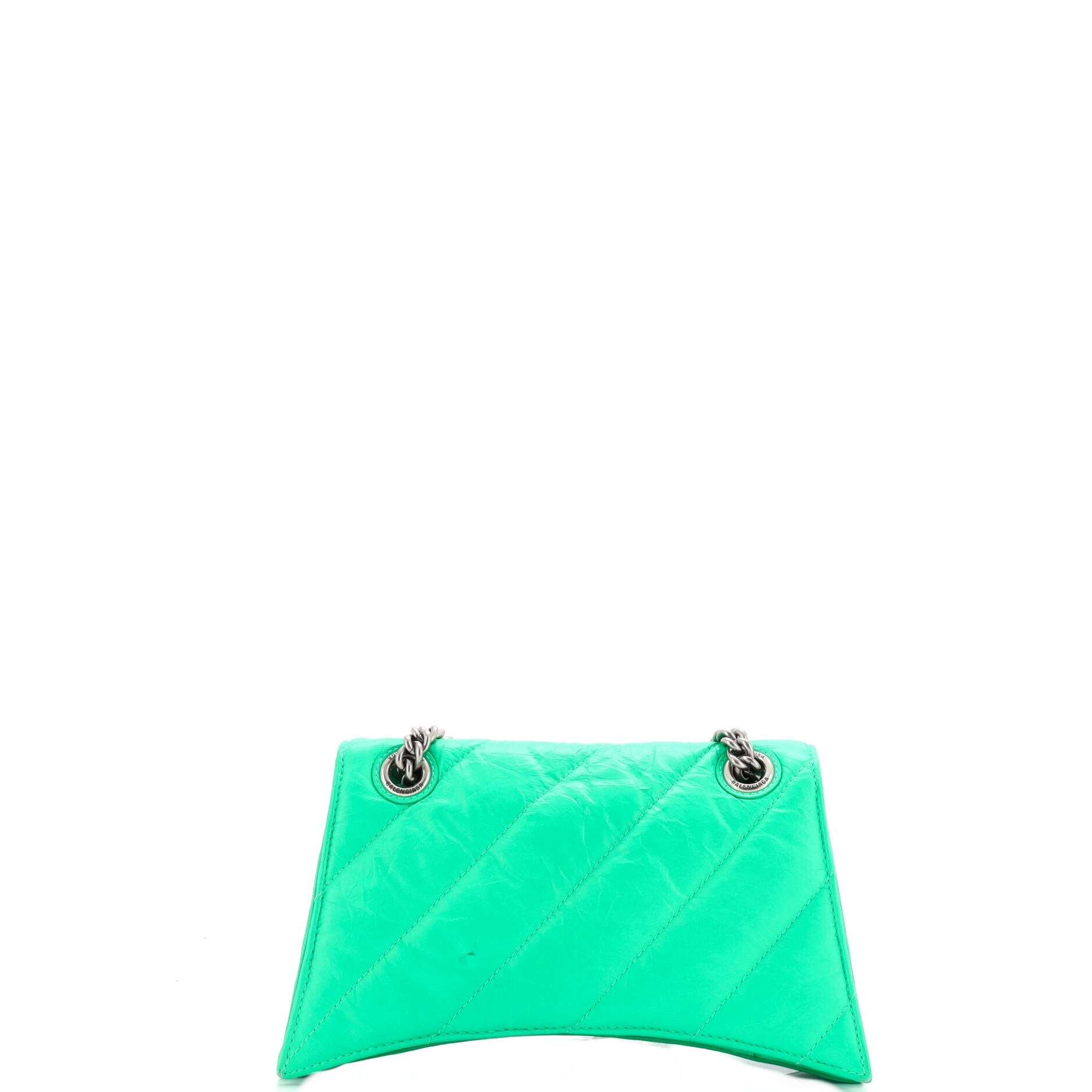 Crush Chain Flap Bag Quilted Crushed Calfskin Small
