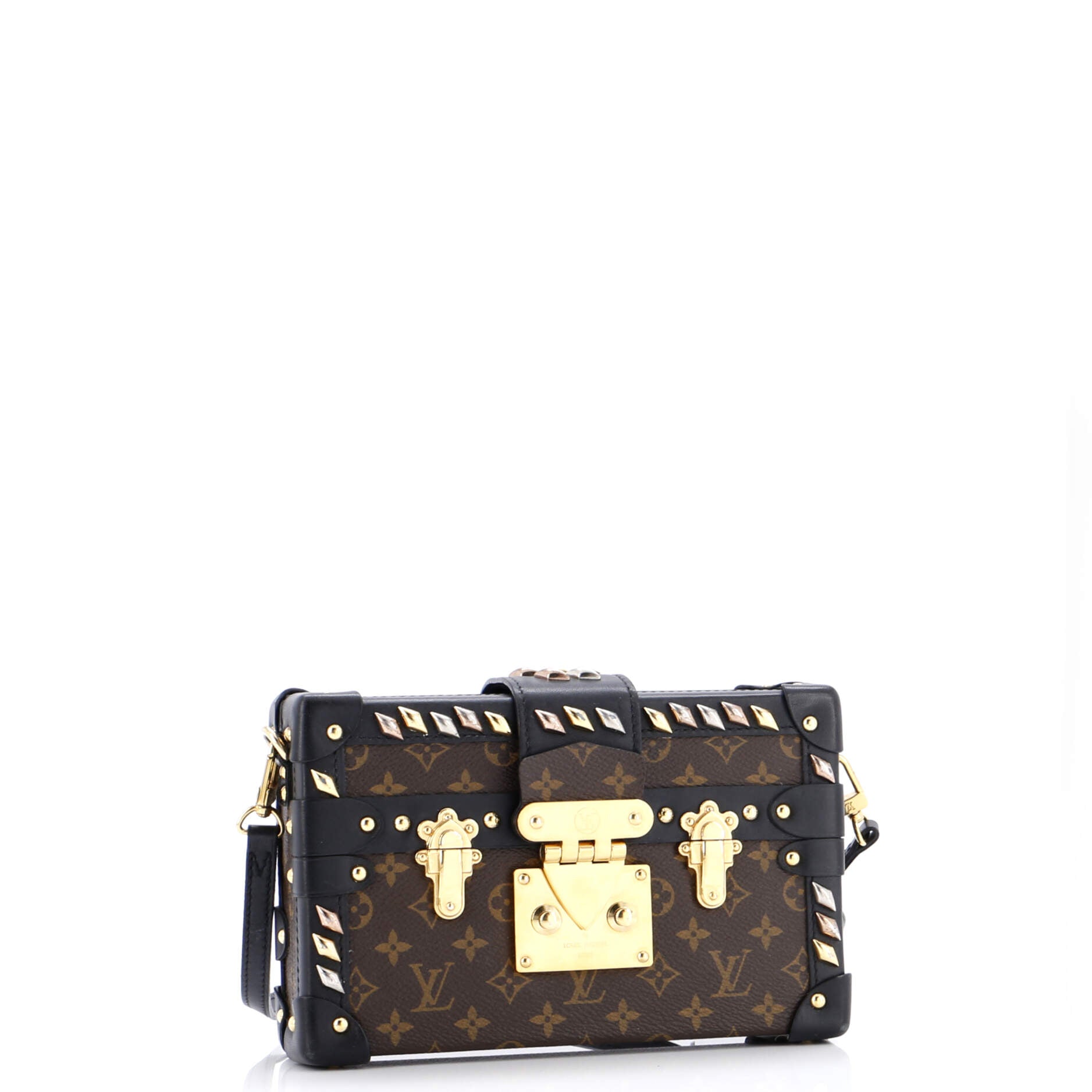 Petite Malle Handbag Studded Monogram Canvas
