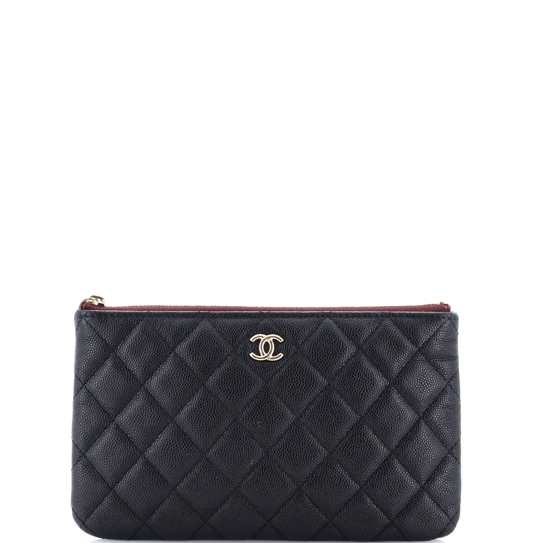 O Case Clutch Quilted Caviar Small