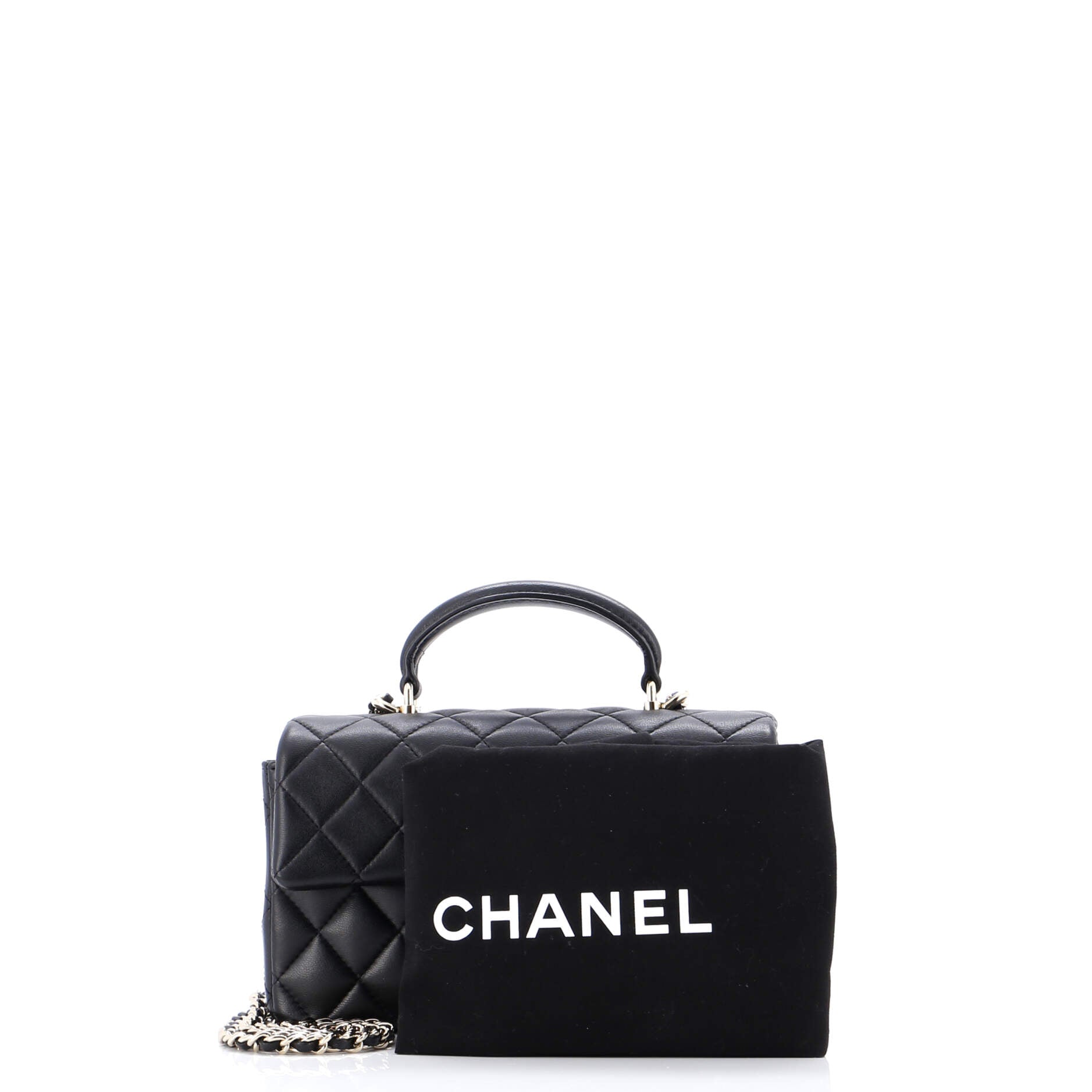 Classic Single Flap Top Handle Bag Quilted Lambskin Mini