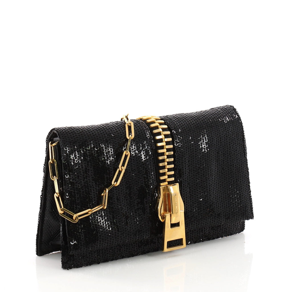 Sedgwick Chain Clutch Sequins and Snakeskin Small