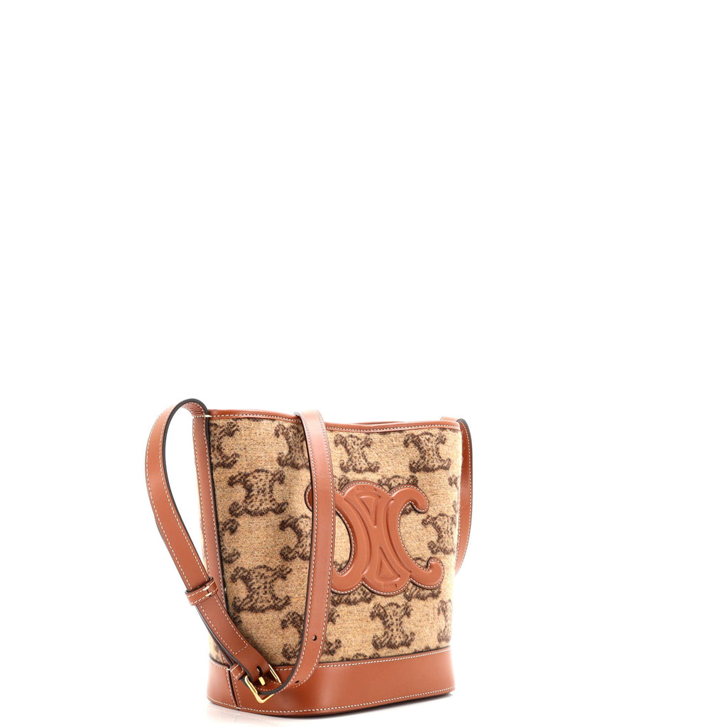 Cuir Triomphe Bucket Bag Triomphe Wool Small