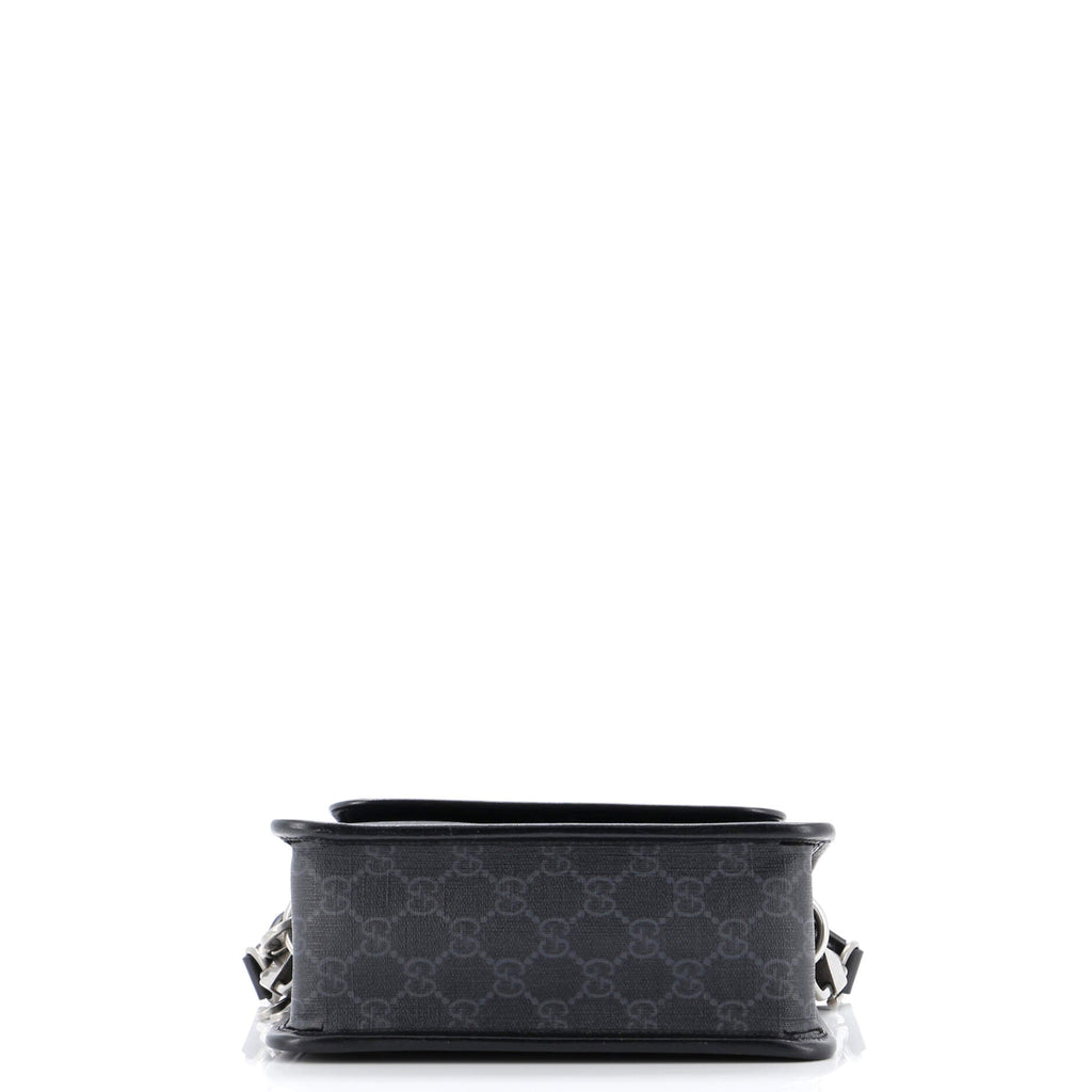 Interlocking G Patch Wristlet Flap Messenger Bag GG Coated Canvas Small