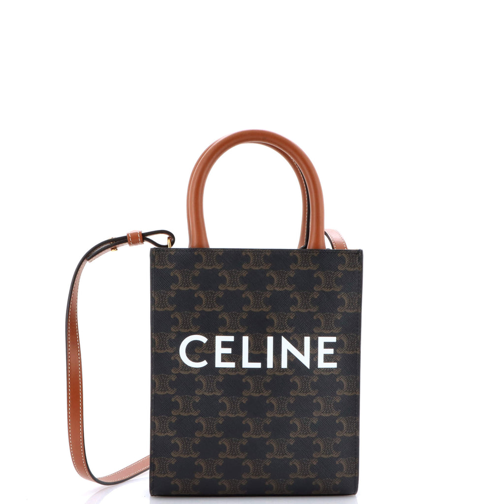 Vertical Cabas Tote Triomphe Coated Canvas Mini