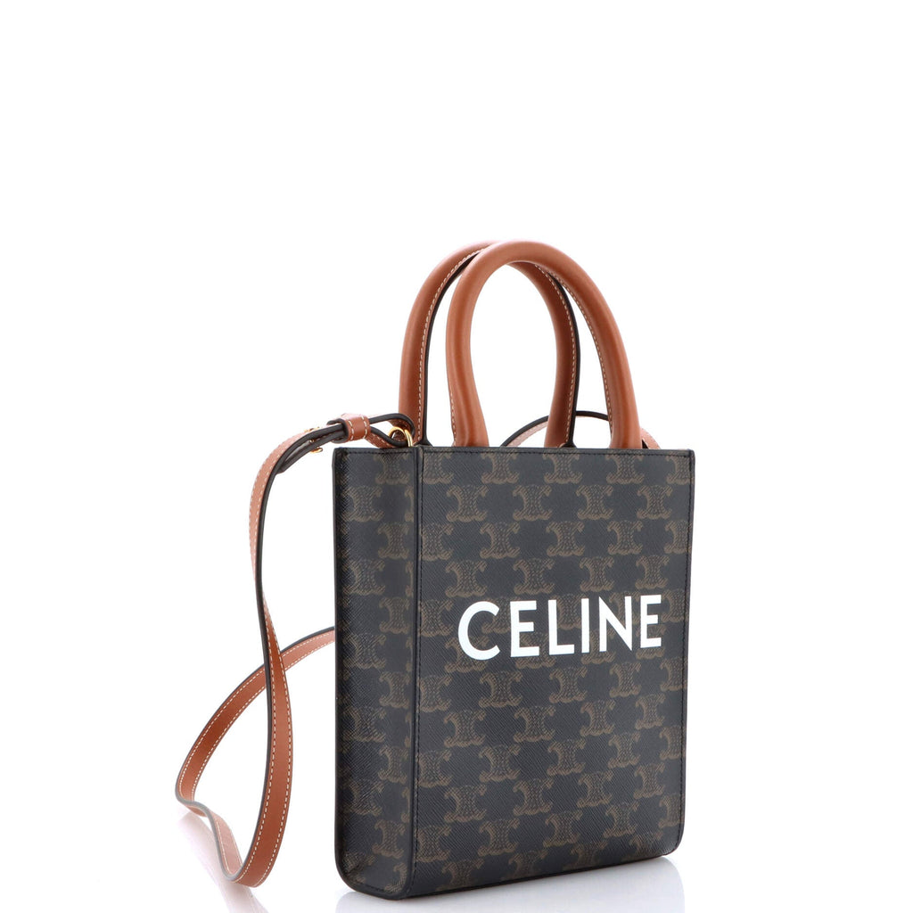 Vertical Cabas Tote Triomphe Coated Canvas Mini